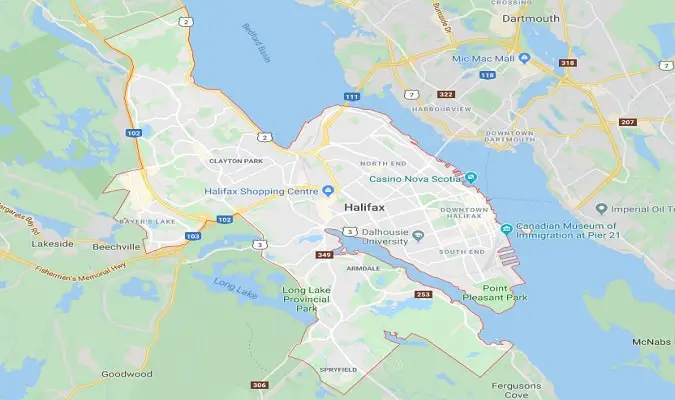 Mapa de Halifax