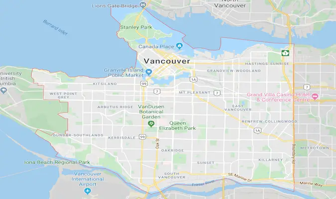 Mapa de Vancouver